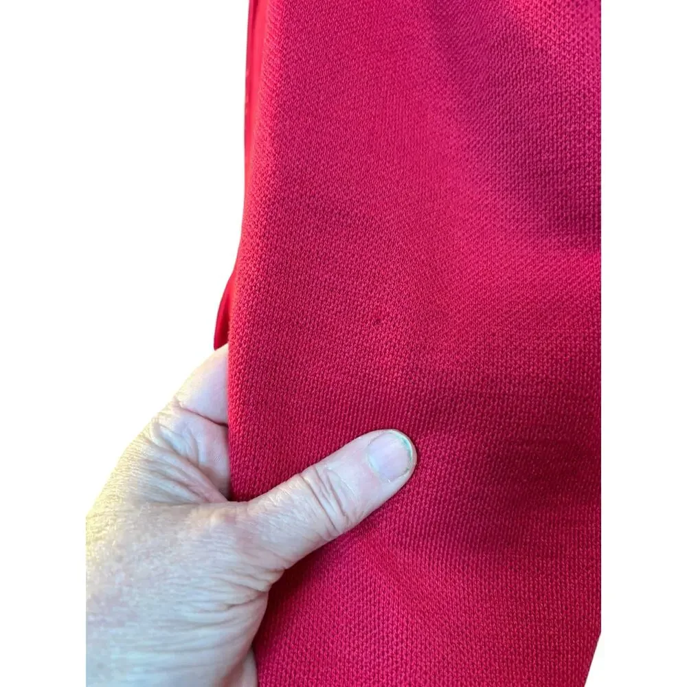 Vintage 1960s 70s Raspberry Pink Knit 2 Pc Skirt Suit Jacket Set